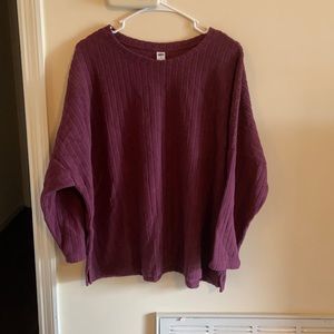 Comfy purple sweater.